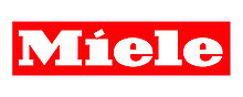Miele Logo für Premium Haushaltsgeräte Miele Logo in roter Schrift auf weißem Hintergrund als Marke für hochwertige Haushaltsgeräte